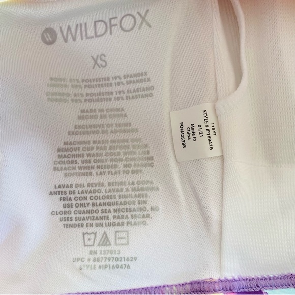 WILDFOX NWT Longline Soleil Sports Bra Small Stripes Rainbow Colors Size XS - Picture 4 of 6